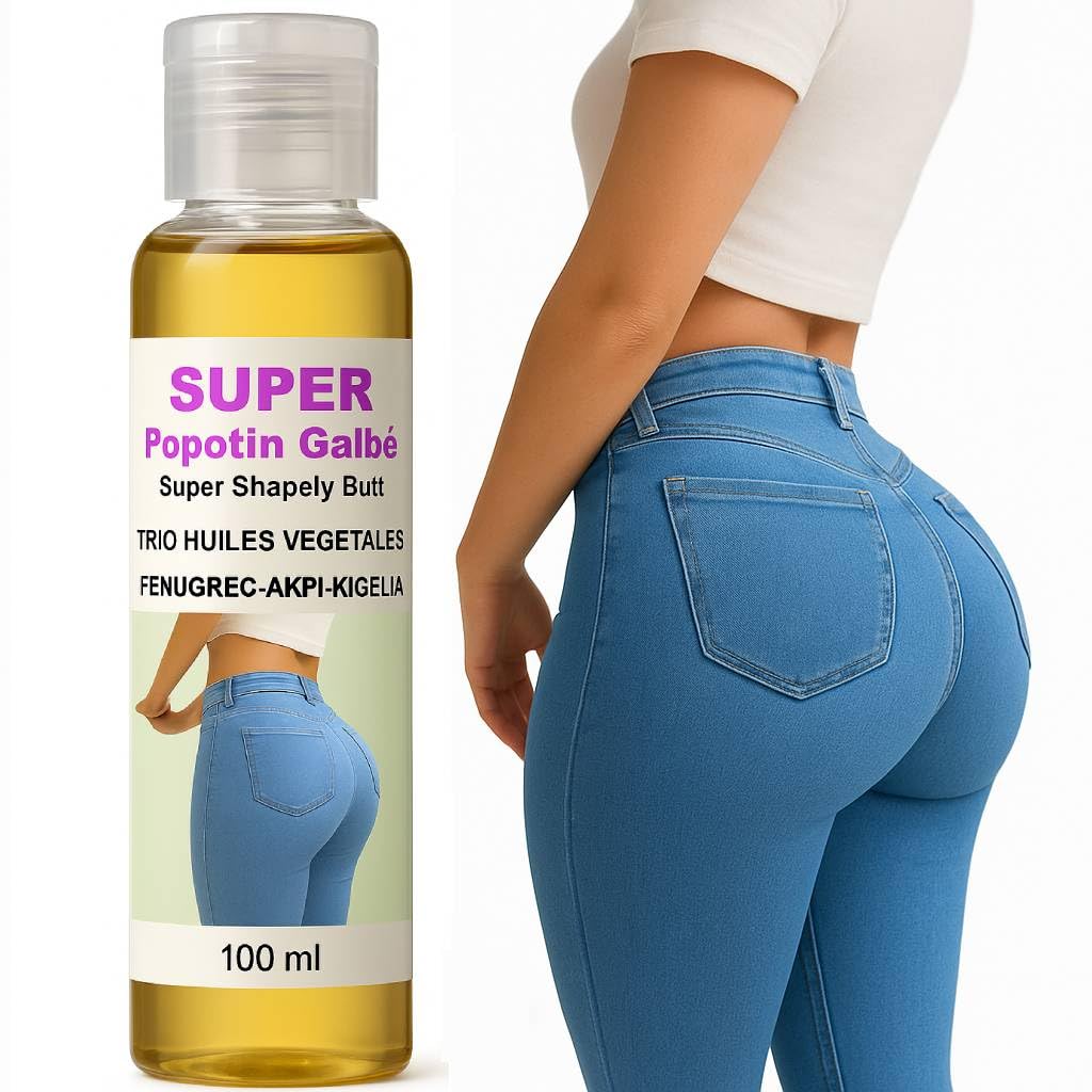 Premium Formula - Oil for Buttocks - Develop Hip and Breast Volume - Synergy FENUGREC-AKPI-KIGELIA-TRES EFFICACE - 100ml - I Love My Popotin