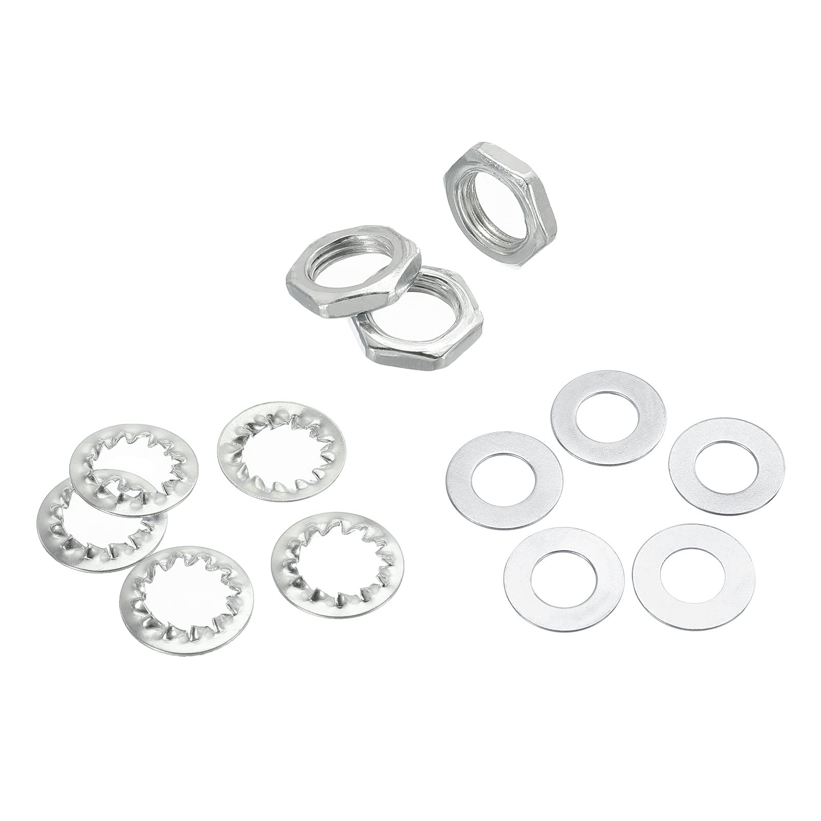 YOKIVE 240 Pack Lamp Tubes Thread Nuts, M10 Screws Threaded Hexagon Nuts Fastener with Washers, Great for Ceiling Lights DIY Projects