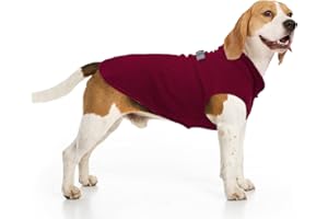 BEAUTYZOO Dog Fleece Vest Sweater Winter Jacket for Small and Medium Large Dogs with D-Ring Leash Cold Weather Coat Hoodie for XS S M Dogs Boy or Girls, Wine Red XL