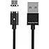 Wsken Mini2 Micro USB Magnetic LED Display Data Sync Fast Charge 3.28ft Cable for Android (Black)