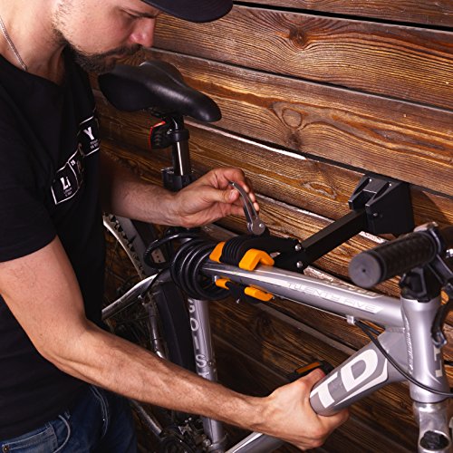 Powerfly Wall Mount Bike Repair Stand - Bicycle Mechanic Rack for Garage or Home - Wall-Mounted Foldable Maintenance Cycle Storage Workstand with Quick Release Adjustment Clamp