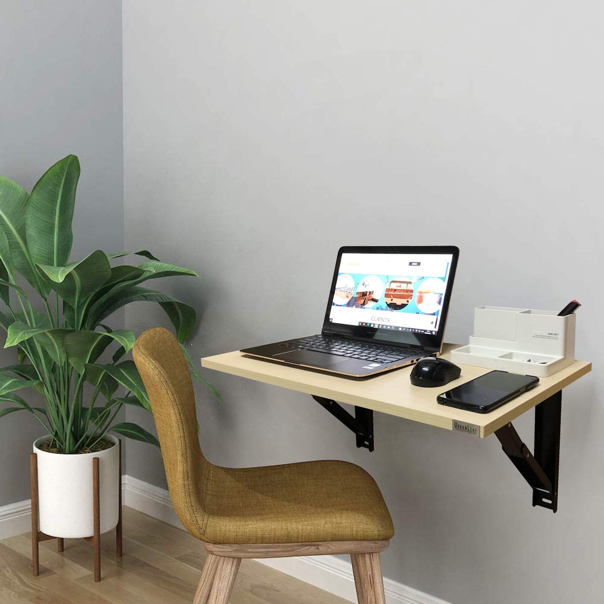 UrbanLeaf Folding Wall Mounted Study Table/Office Table Stand/Laptop