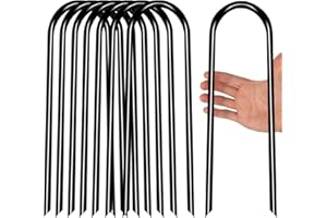 Zaijmlwwn Heavy Duty Trampoline Stakes Anchors High Wind U- Shaped Sharp Ends Ground Anchor Galvanized Steel 11.8inch Safety 