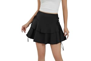 ZOYEESHINE Womens Skorts A Line Skirts for Women Summer Skater Skirt Casual Ruffled Flowy Skirt