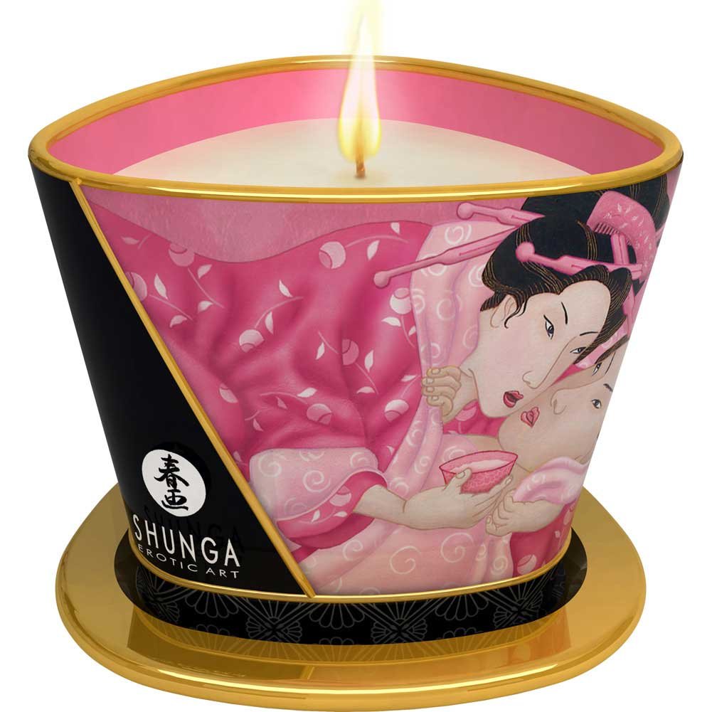 Shunga Massage Candle Aphrodisia/ Roses, White