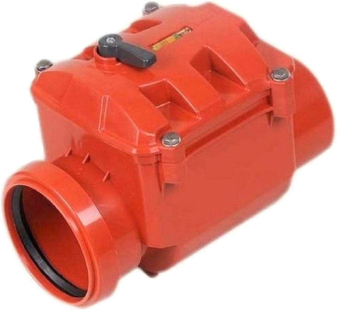 UZMAN Backflow Seal DN110 with Spirit Level and Lockable Stainless Steel Backflow Flap, Backflow Protection, Backstop Valve