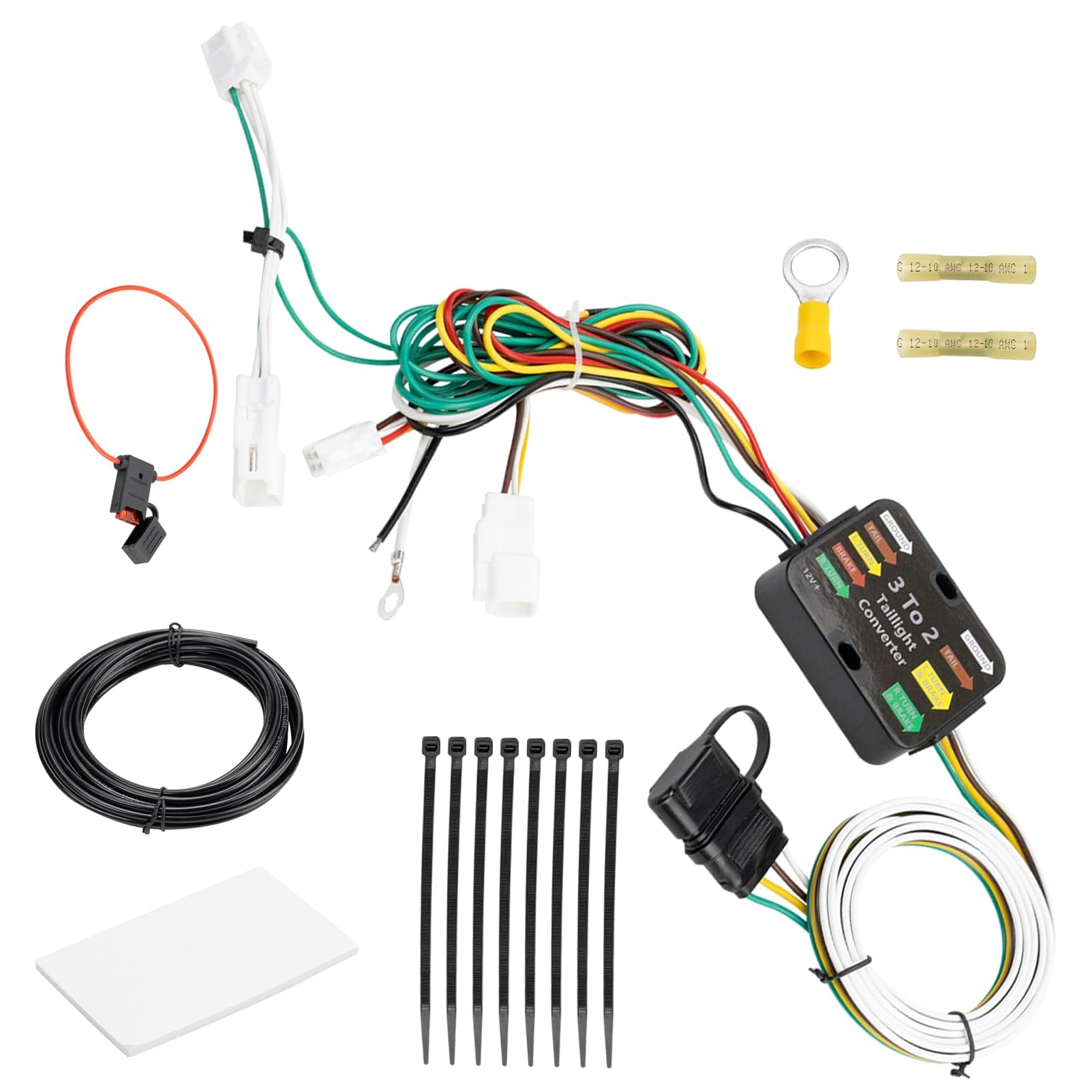 Photo 1 of 4 Way Trailer Wiring Harness 56434 Compatible with 2019-2024 RAV4 and 2021-2024 RAV4 Prime, Flat Trailer Light Connector Assembly, Plug and Play Trailer Light Wiring