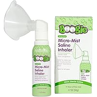 Boogie Micro-Mist Saline Inhaler, Baby Nose Congestion Relief, Nasal Spray for Kids, Pediatrician Recommended, 50ml Unscented