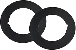 GTEANA 2 Pck Scar Plate, Door Handle Fixing Cover Filler Repair Backplate 2-1/8" Inner Diameter, 3-1/2" Door Knob Backing Plate Fits Under Existing Lockset to Cover Up The Damaged Door (Matte Black)