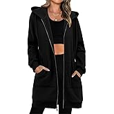 StunShow Women's Zip Up Hoodies Oversized Fleece Long Sleeve Sweatshirts Casual Fall Jacket Coat with Pocket(S-3XL)