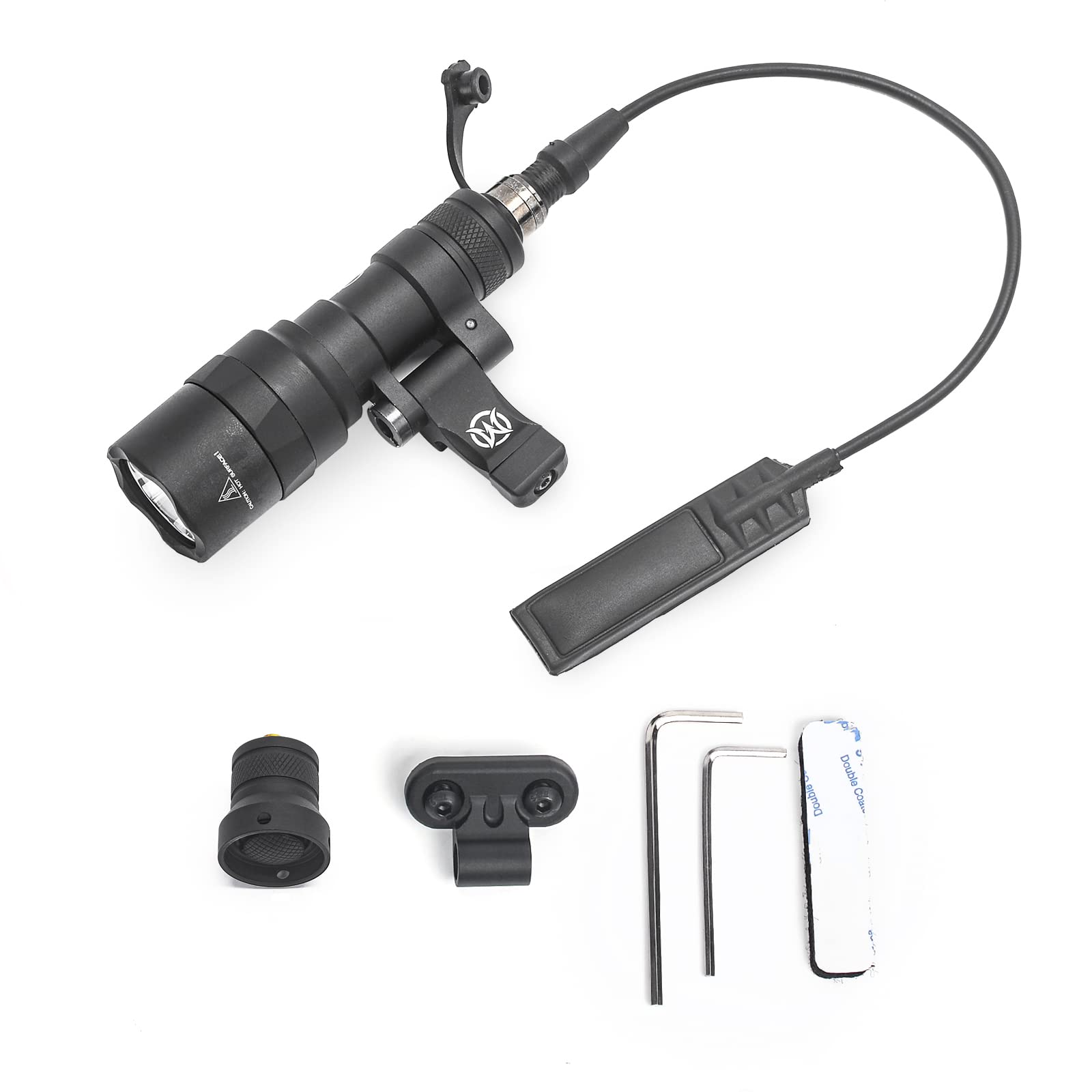 Photo 1 of NOBUHIRO M300C 300 Lumens Tactical Flashlight, with Replaceable Mounting Rotating Base, Suitable for 20mm Picatinny & Mlok/Keymod Rail, Include with Remote Pressure & Push Button Switch (M300C)