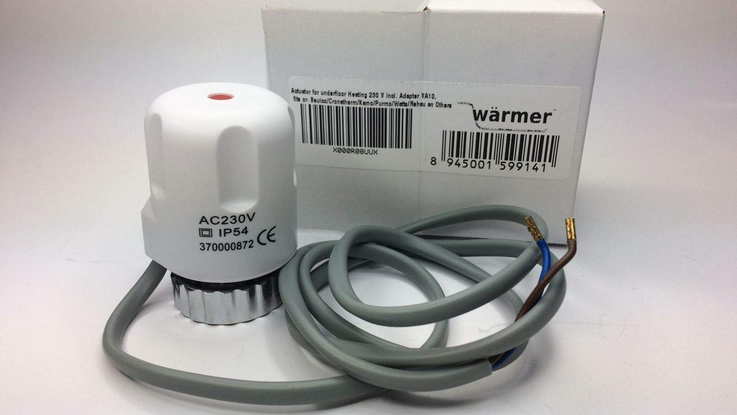 230 V Actuator for Underfloor Heating Normally Closed, Compatible with Manifolds with M30x1.5mm Thread, White - Image 4