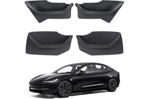 TSLAUCAY New 2024 Model 3 Door Side Storage Box 4 PCS Full-Cover Front and Rear Door Tray Organizer for Tesla Model 3 Highland Door Slot Tray Mats Interior Accessories Fit for 2024 Model 3