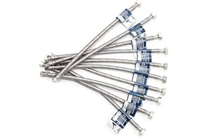 [10-Pack] PLUMBINGMASTER Faucet Hose,Faucet Supply Lines (3/8" Comp x 1/2" FIP), Certified Safe Supply Lines for Bathroom Faucet (16 inch)