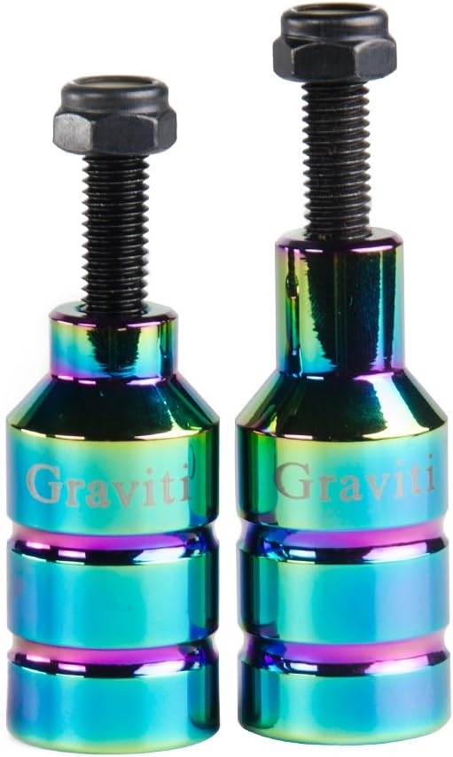 GRAVITI Pro Stunt Scooter Pegs CNC Aluminum Pegs with Strong Axle Hardware for Kick Stunt Scooter Freestyle Stunt Scooters