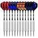 Sametop 12 Packs Steel Tip Darts Set 22 Grams with Different Style Flights, Aluminum Shafts, Nickel Silver Barrels and Dart Sharpener