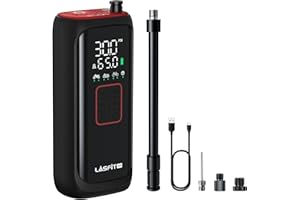 LASFIT SIGNATURE [2025 Upgraded] LASFIT BM1 Bike Pump [20s Fast Inflation] 150PSI Electric Bicycle Air Pump Portable Motorcycle Tire Inflator w/Digital Pressure Gauge, Smart Auto Stop, Schrader, Presta Valve