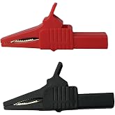 GDQLCNXB Heavy Duty Full Insulated Automotive Car Battery Alligator Clips Electrical Test Clips 1000V 32A 2Pcs,with 4mm Banana Jack Socket(Length:83.5mm)
