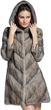 mink fur hooded coat