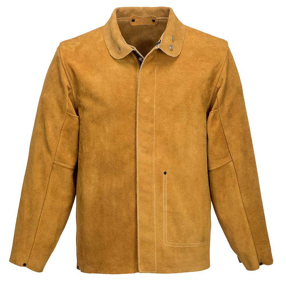 Portwest Leather Welding Jacket, Size: M, Colour: Tan, SW34TARM