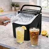 1ABOVE Countertop Ice Maker 12kg/24H 9 Cubes in 6 Min Self-Cleaning Black view 8