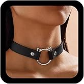 YienDoo Goth Black Choker Necklace Chain Vintage Leather Choker Silver Hollow Kitten Pendant Necklace Punk Velvet Choker Necklaces Rock Statement Cat Necklaces Charm Jewelry for Women