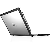 STM Dux Case for Microsoft Surface Laptop 13.5" (6th Edition) – Rugged Slim Protective Shell with Transparent Back, Non-Slip Feet, Open-Hinge Cooling, TPU Clip-On Design – Full Port Access - Black