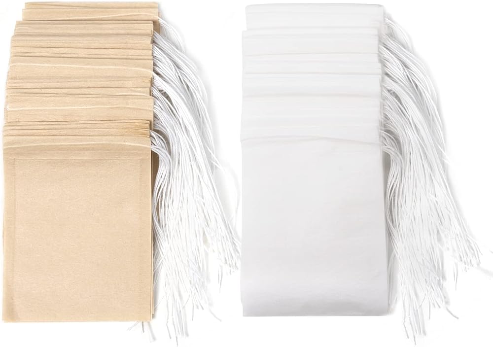 Carehabi 100Pcs Disposable Tea Filter Bags Drawstring 6x8 cm