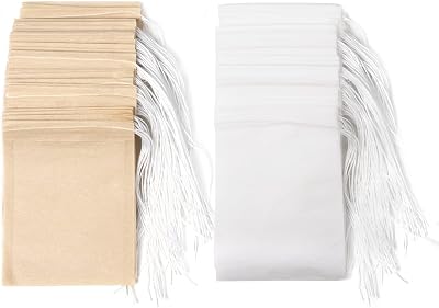 Carehabi 100Pcs Disposable Tea Filter Bags Drawstring 6x8 cm