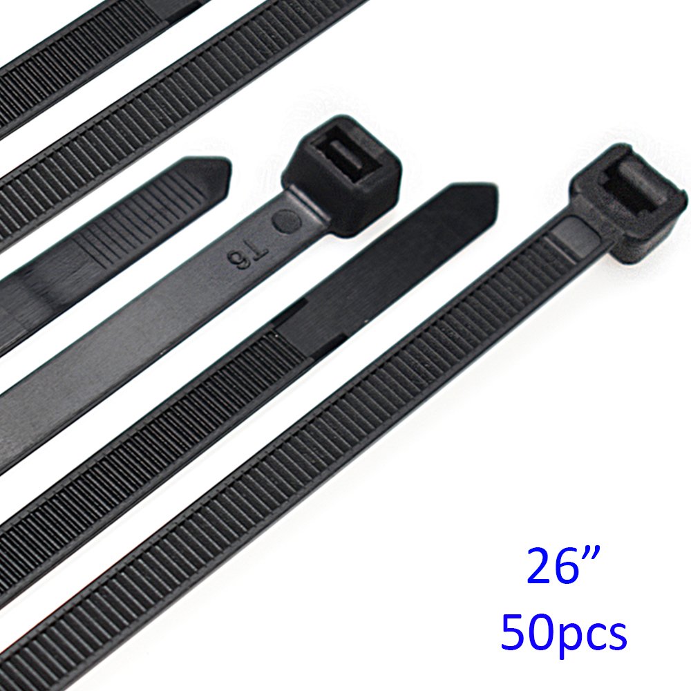 Cable Zip Ties Heavy Duty 26 Inch, Strong Large Black Zip Ties with 200