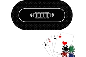 Poker Table Cover | 120x60cm Texas Holdem Poker Mat,Card Table Covers, Mat for, Top for Party, Fundraisers, Theme Party, Gath