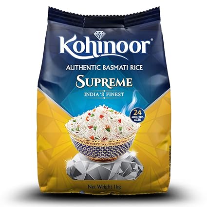 Kohinoor Supreme Indias Finest Authentic Basmati Rice, 1 kg Pack