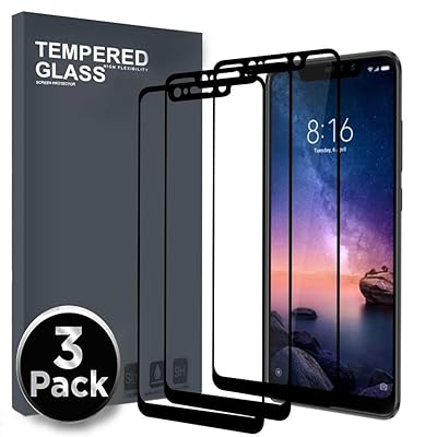 Ferilinso Screen Protector for Xiaomi Redmi Note 6 Pro, [3 Pack] [Full Glue] [Full Cover] Tempered Glass Case Friendly Protective Film (Black)