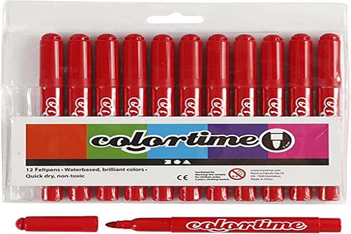 Colortime Marker, 5 mm line, red, 12pcs