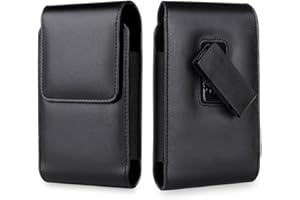 Ranyi for Unihertz Titan 2 Case, Black PU Leather Pouch Wallet Holster with Belt Loop Clip Magnetic Design Protection Storage