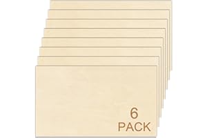 GSCIT Club 12"x 20" Birch Plywood Sheets, 6pcs, 1/8" (3mm) Thick, Ideal for Crafts, Laser Cutting, Engraving, CNC Cutting