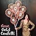 Dusico® Gold Confetti Balloons For Party Decorations, Rose Golden Paper Dots Inside Clear 12 Inches Latex Balloon, (20 Pack), For Helium Or Air. Wedding Supplies