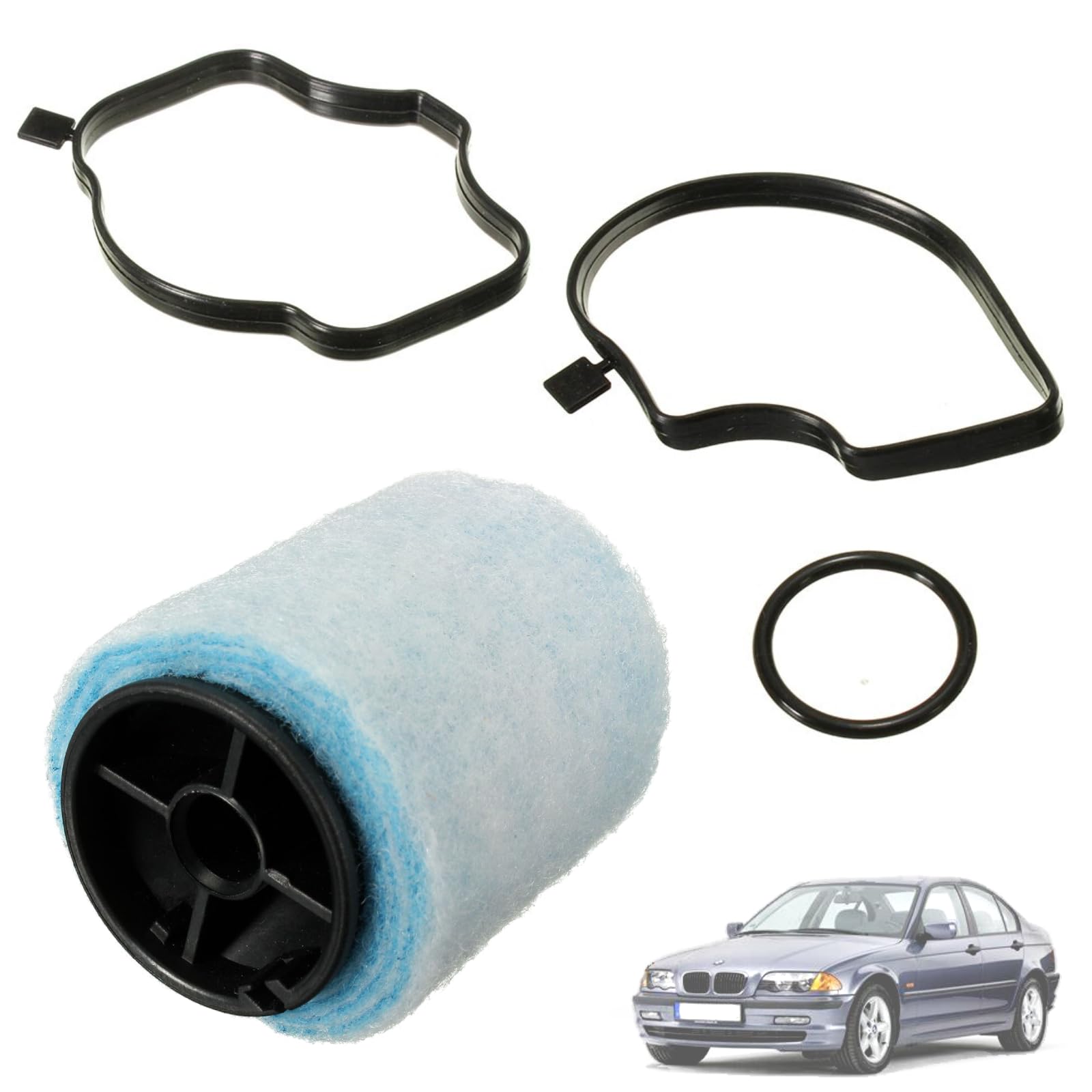 Twowinds Crankcase Breather Oil Separator Filter Compatible with BMW E39 E46 330d 530d, E38 730d, X5 E53, 11127793164 Turbo Vent Filter Valve