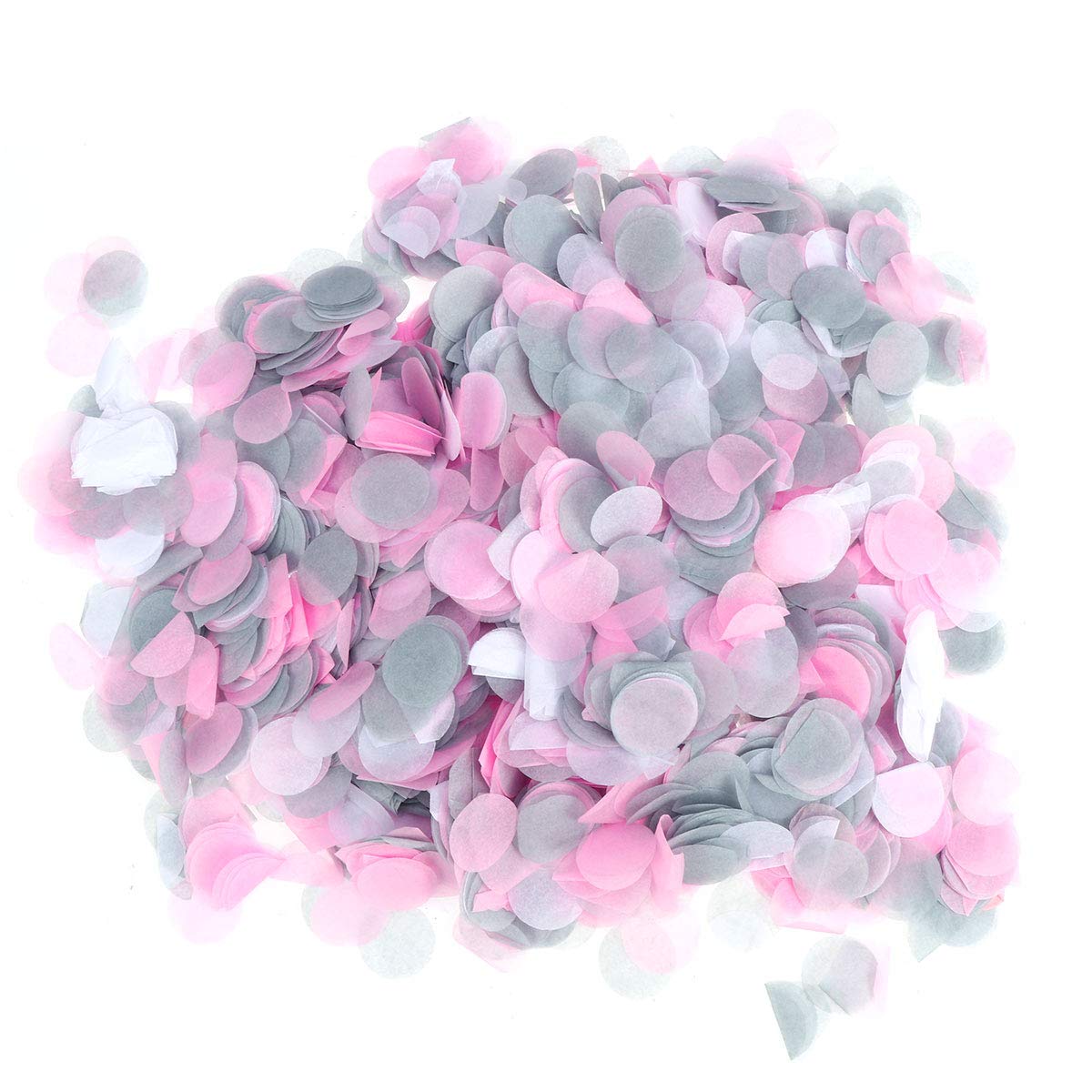 YeahiBaby Rotundity Confetti Paper Cuttings Table Throwing Scatters About 5000pcs (White Pink and Grey)