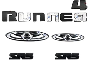 POSPICE Blackout Emblem Overlays Compatible with 4Runner 2010-2019 2020 2021 2022 2023 2024 4 Runner ABS Plastic Badge Overlay 241018 with Strong Adhesive Matte Black 11Pcs