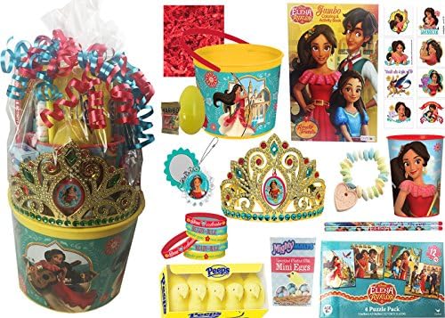 Elena of Avalor Easter Basket Gift Set with Candy and Toys For Girls or Boys (14 Piece Set) (Pre-Assembled Ready to Give)