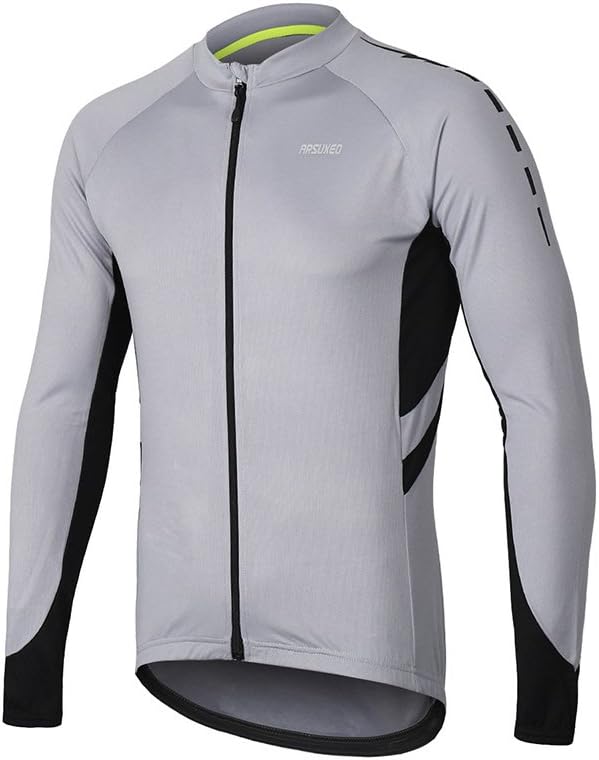 Men's Full Zipper Long Sleeves Cycling Jersey Bicycle MTB Bike Shirt 6030