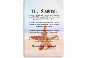 WHLBHG Starfish Story Gifts You Make a Difference Inspirational Leather Journal Notebook Social Worker Gift Appreciation Writing Diary (THE STARFISH)