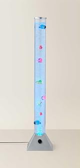 MiniSun 90cm Colour Changing LED Bubble Tower Floor Light with Assorted Fish