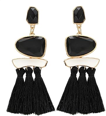 Amazon ロングマルチカラータッセルイヤリング レディース ヴィンテージ エスニック ハンドメイド ボールペンダント ダングルシャンデリア イヤリング スパイイング イヤリング 通販