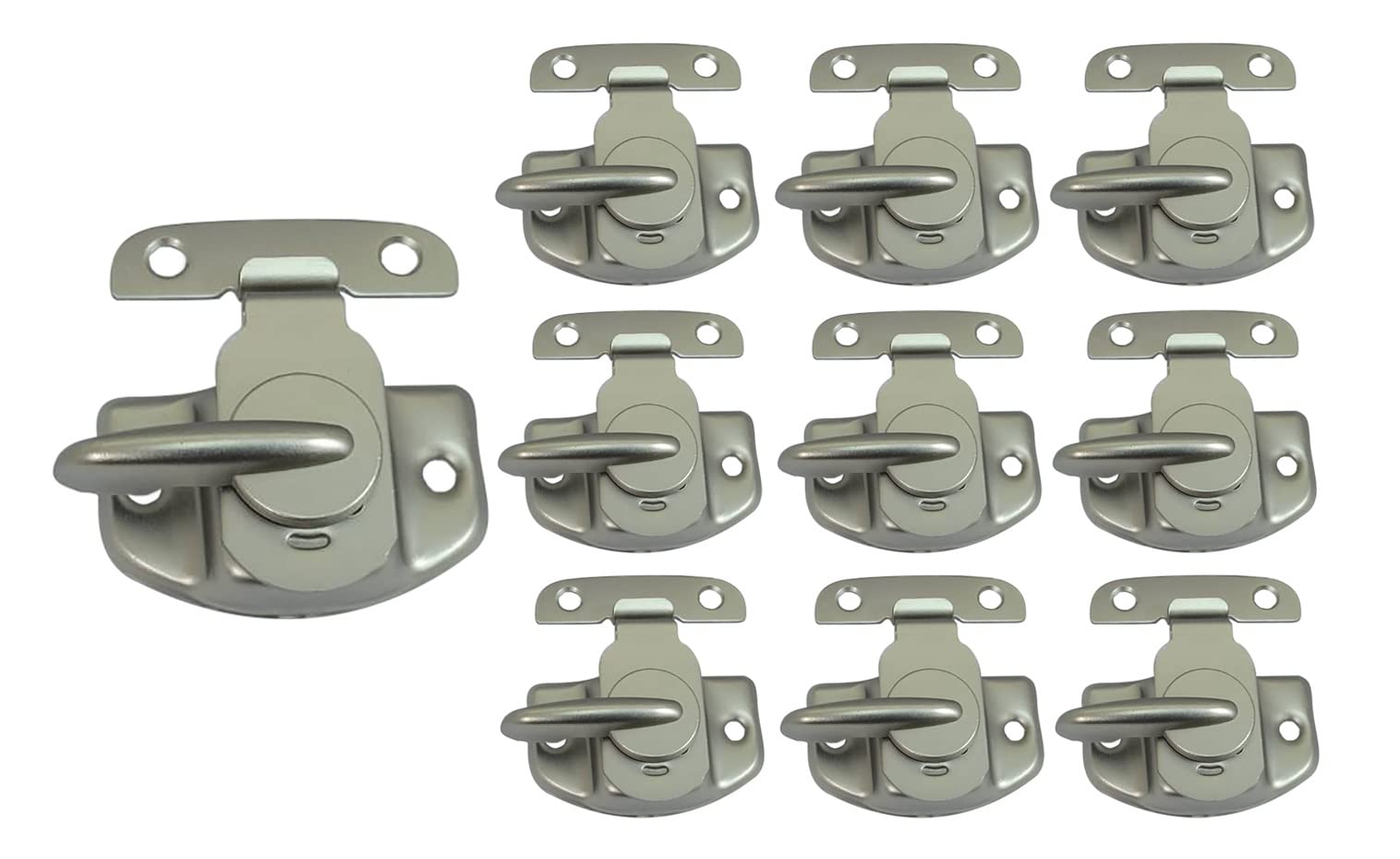 QCAA Cam-Action Windows Sash Lock & Keeper, Satin Nickel, 10 Pack, Made in Taiwan