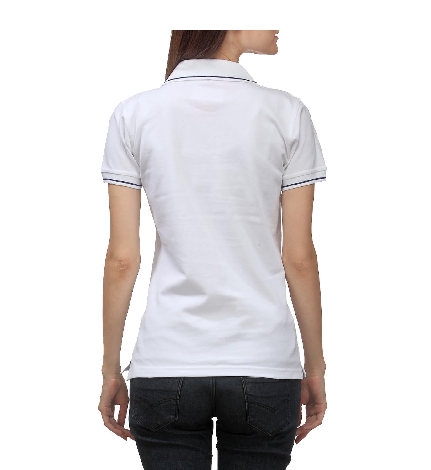 scott women's premium cotton polo t-shirt - white