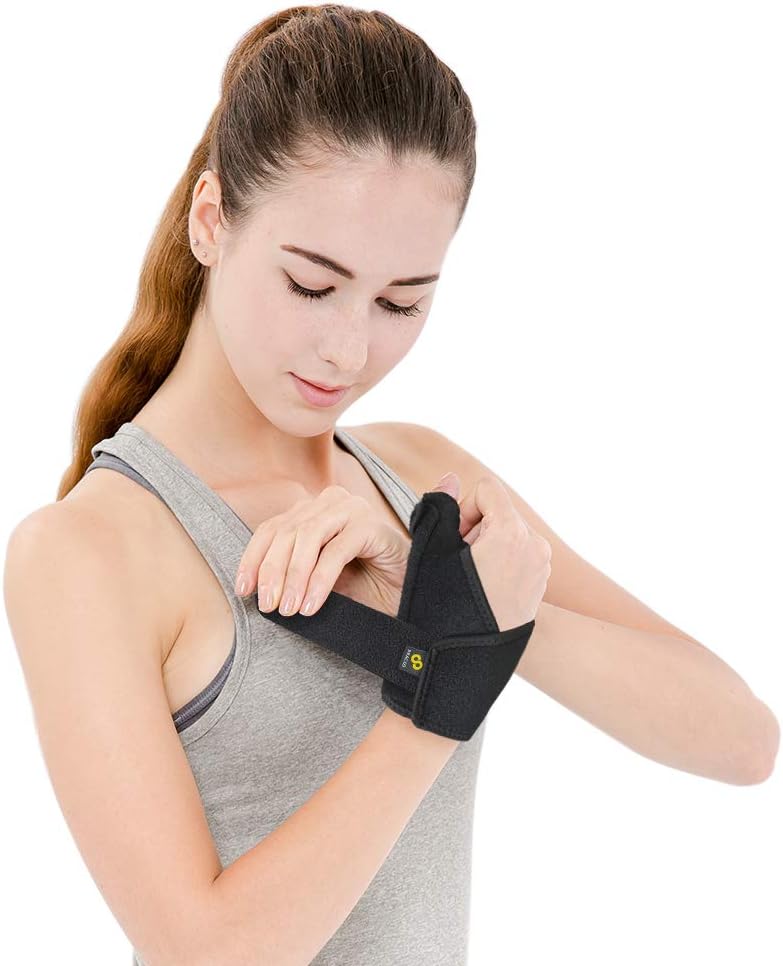 Bracoo Thumb Stabilizer Support Brace, Spica, CMC Splint for Arthritis, De Quervain's, Carpal Tunnel Pain Relief, Reversible, Black, TP30: Health & Personal Care