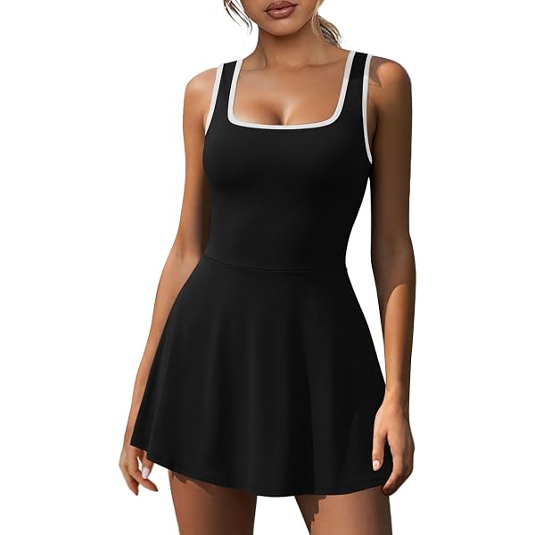 black athletic dress with white trim NEW Hospitality Cocktail Server Uniforms| Stock & Uniform Design