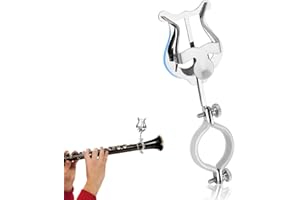 AEMROVI Clarinet Lyre Holder for Marching Band- 6.02Inch Sheet Music Clip Stand- Adjustable Music Book Clip for Beginners Professionals - Durable Lightweight